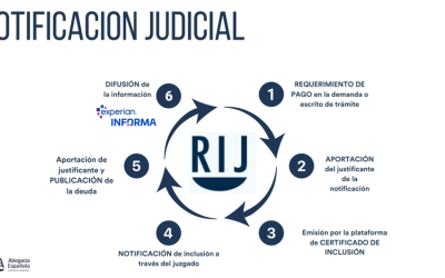 ¿Cuál es el Proceso de Publicación de Deudas Judicializadas que sigue el RIJ para dar cumplimiento al nuevo régimen legal de los ficheros de morosos?